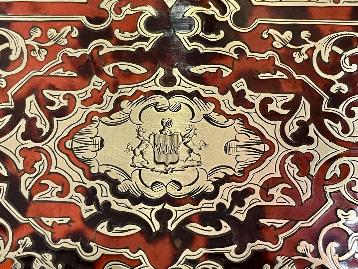 Tahan coffret boîte à thé marqueterie Boulle -photo-2