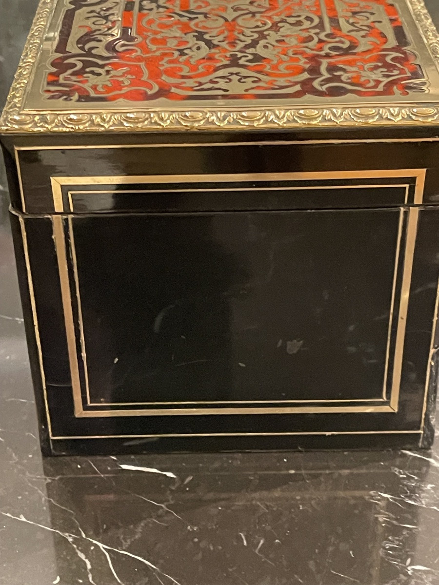 Tahan coffret boîte à thé marqueterie Boulle -photo-5