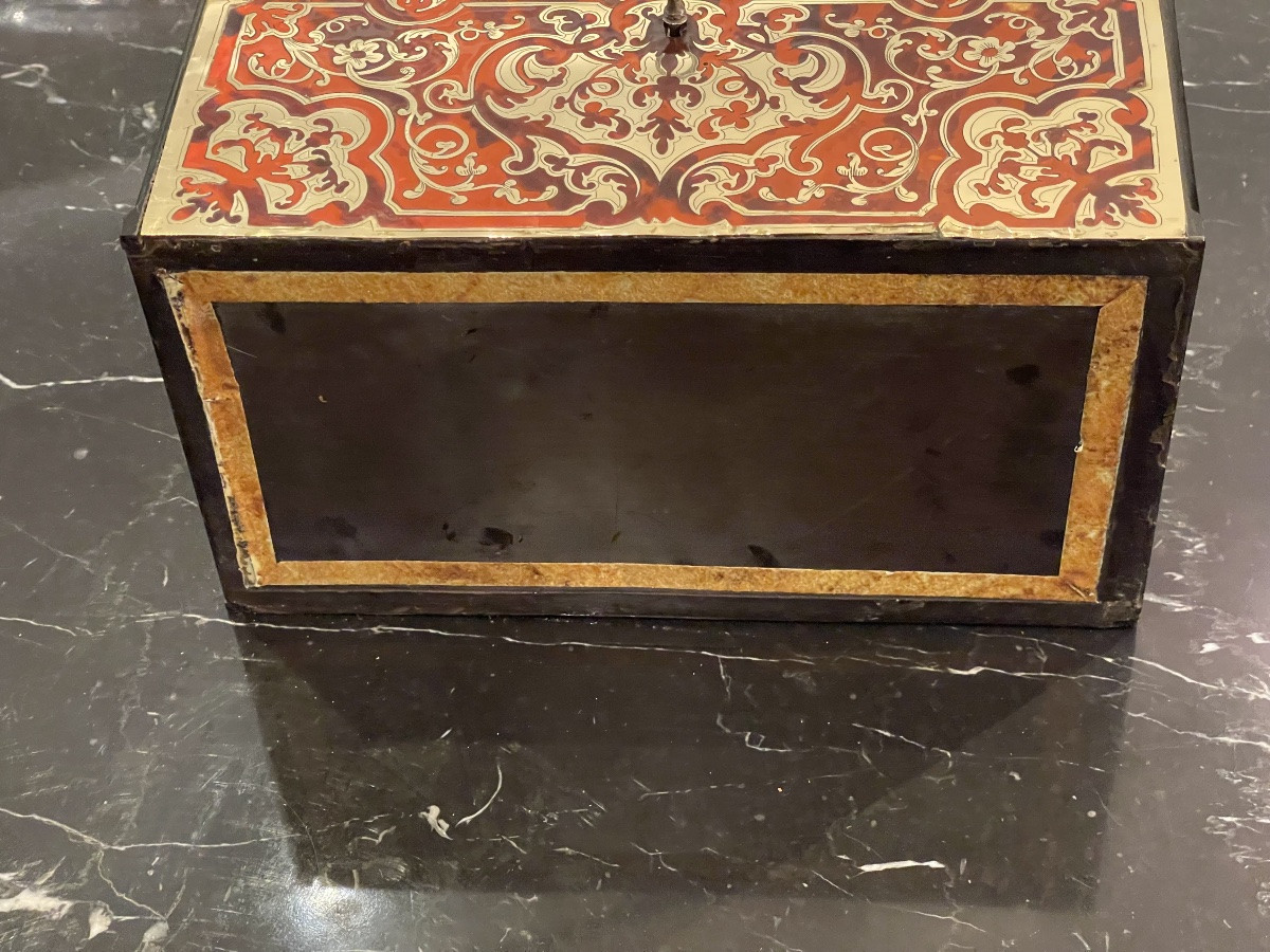 Tahan coffret boîte à thé marqueterie Boulle -photo-6