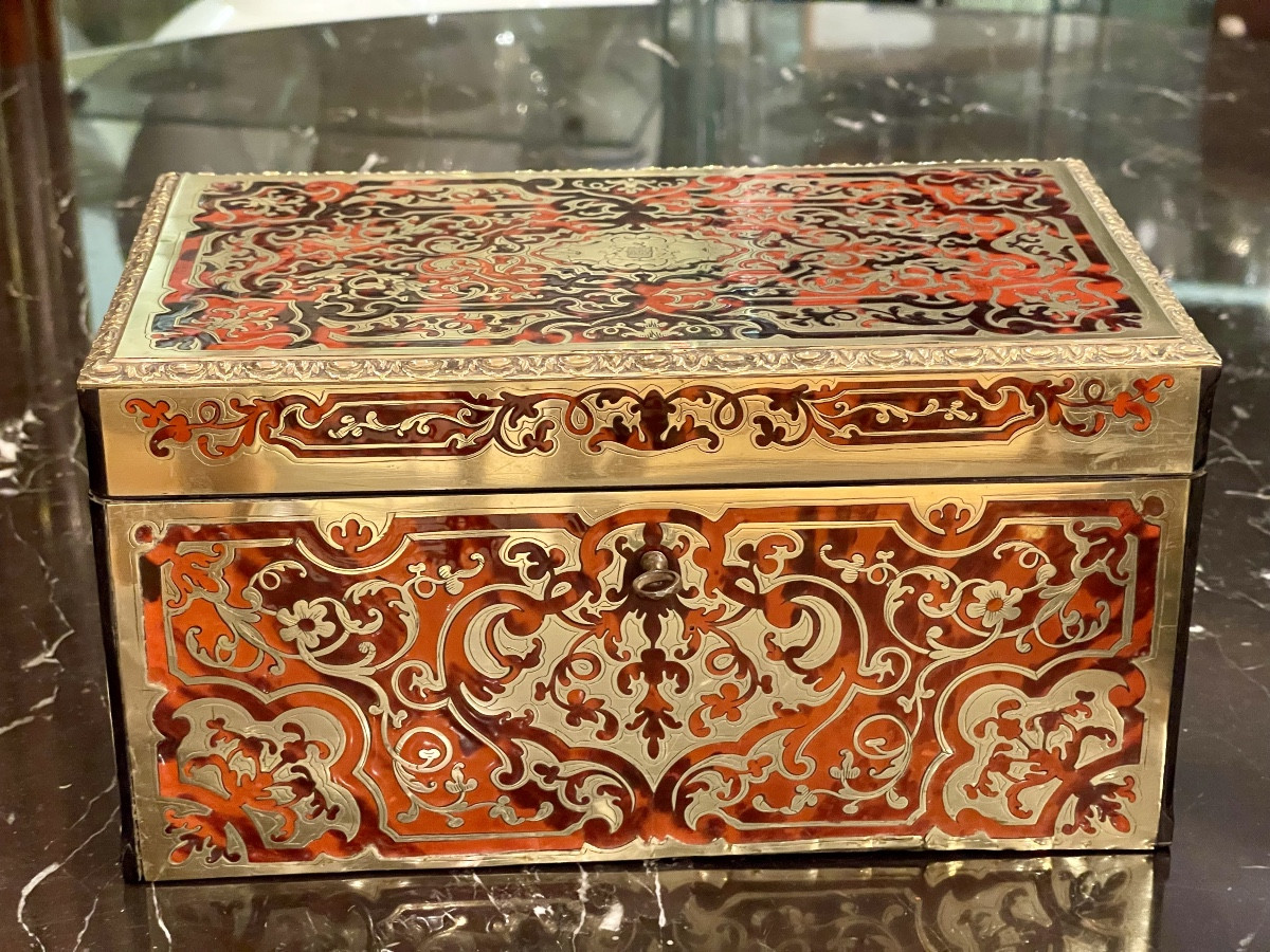 Tahan coffret boîte à thé marqueterie Boulle 