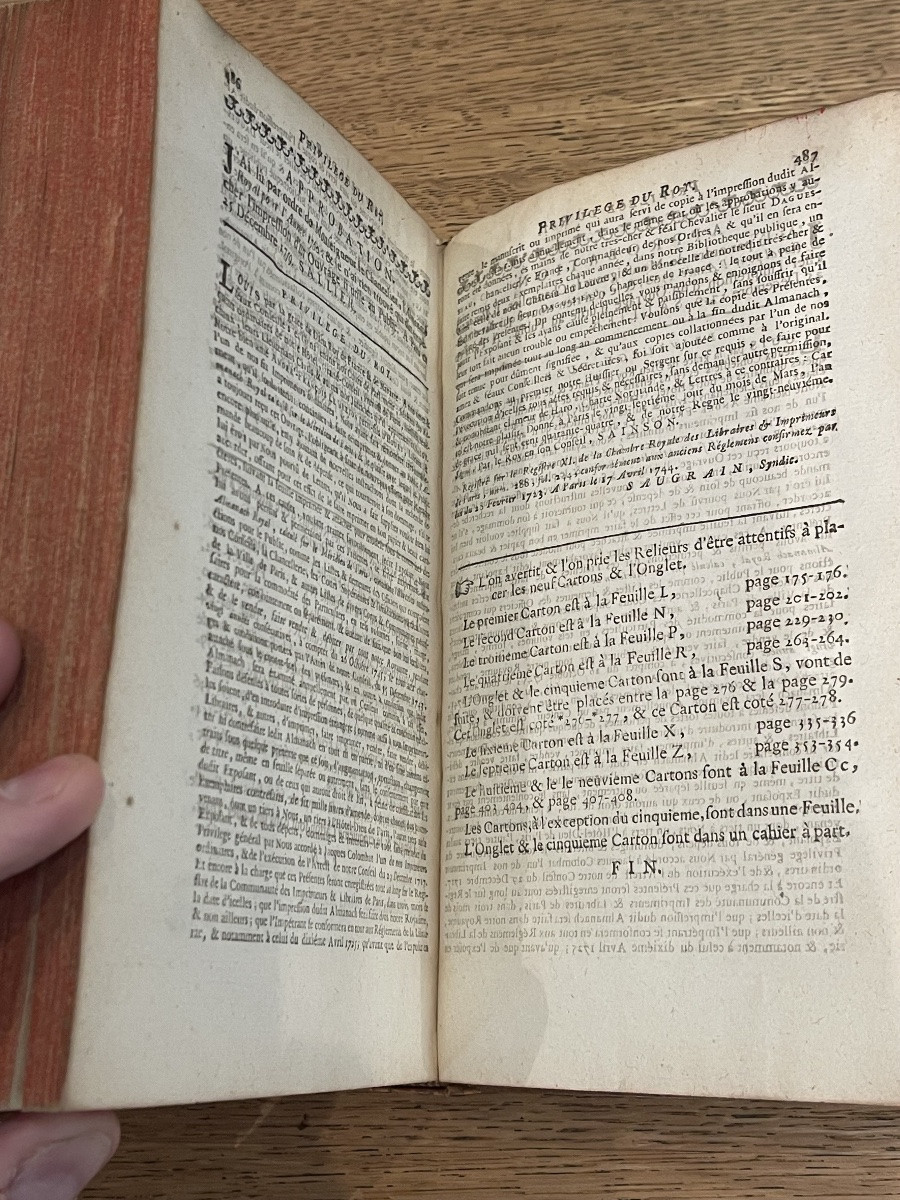 Royal Almanac, Year Vi, Estimated 1760, Spine With Fleur-de-lis, 1 Volume-photo-1