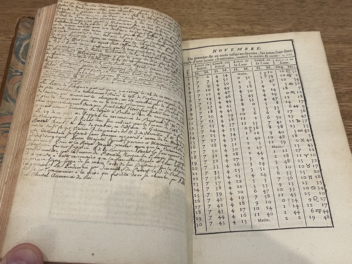 Royal Almanac, Year Vi, Estimated 1760, Spine With Fleur-de-lis, 1 Volume-photo-2