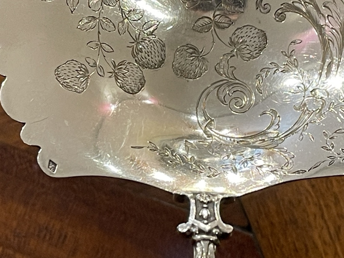 Pelle à fraises argent massif XIX ème-photo-4