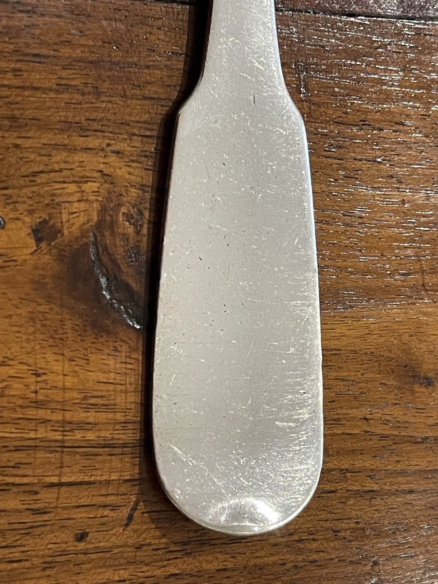 Serving Or Stew Spoon, Solid Silver, Russia, Sazikov Firm-photo-3