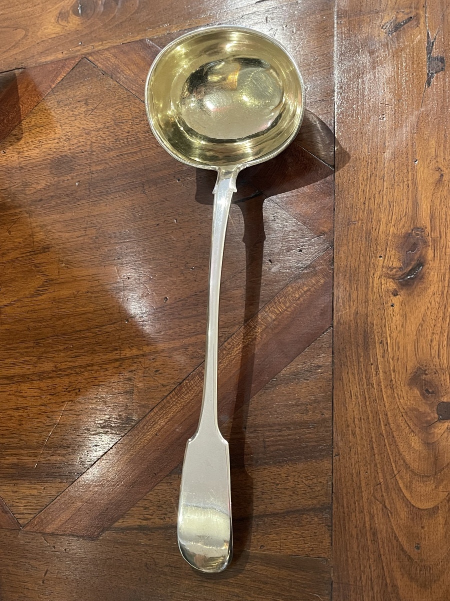 Louche argent massif Russie XIX ème modèle uni plat