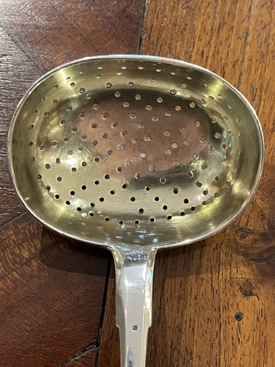 Cuillère à sucre ou saupoudreuse argent massif Russie XIX ème-photo-3