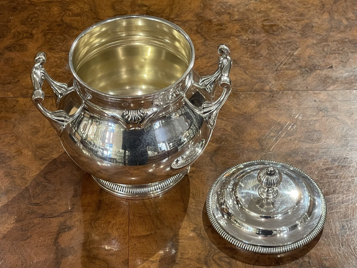 Louis XVI Style Minerve Silver Sugar Bowl-photo-2