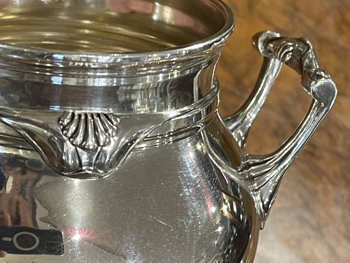 Louis XVI Style Minerve Silver Sugar Bowl-photo-3