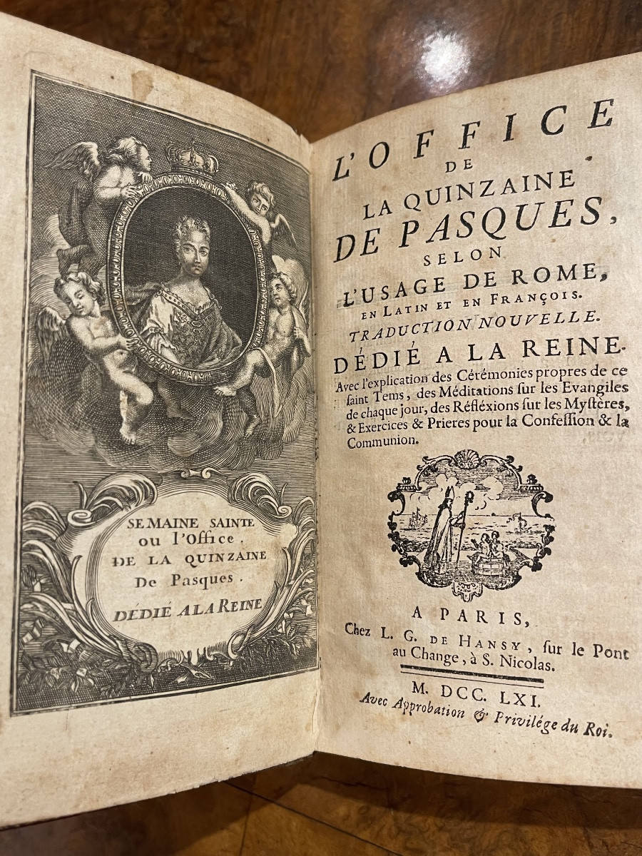 Livre XVIII ème Office De La Quinzaine De Pasques Dedicated To Queen Leczinska