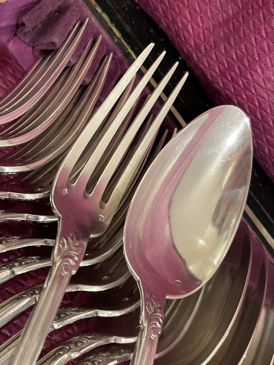 Ménagère Argent minerve style Louis XV Henri Soufflot-photo-3