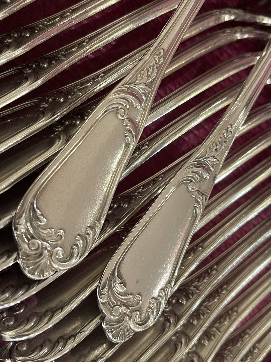 Ménagère Argent minerve style Louis XV Henri Soufflot-photo-4