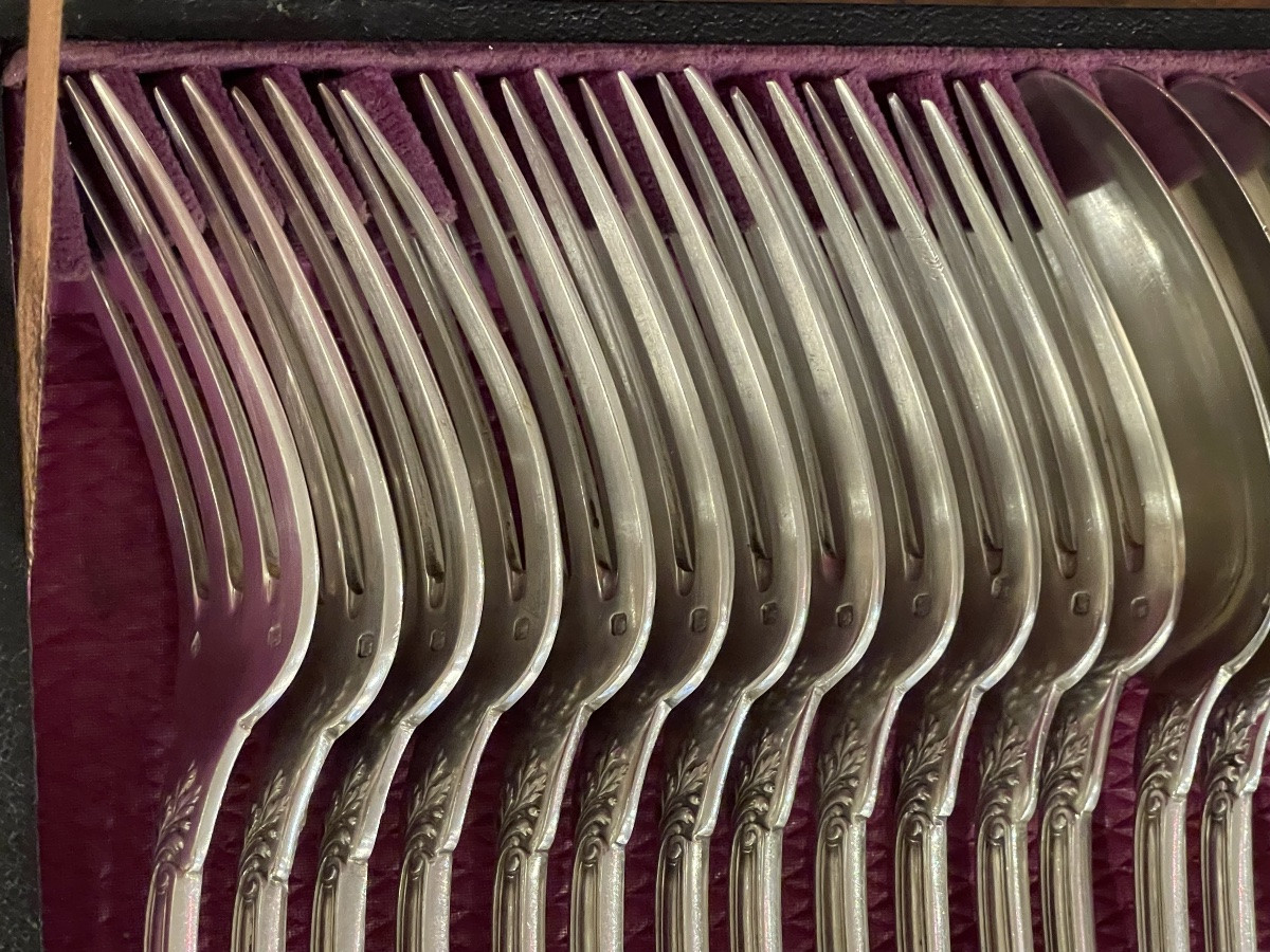 Ménagère Argent minerve style Louis XV Henri Soufflot-photo-3