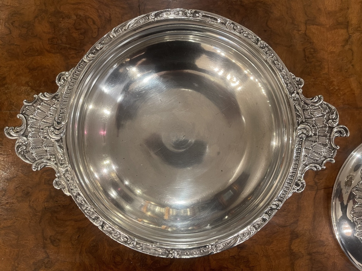 Légumier à Oreilles An Argent Minerve XIX ème Rocaille-photo-5