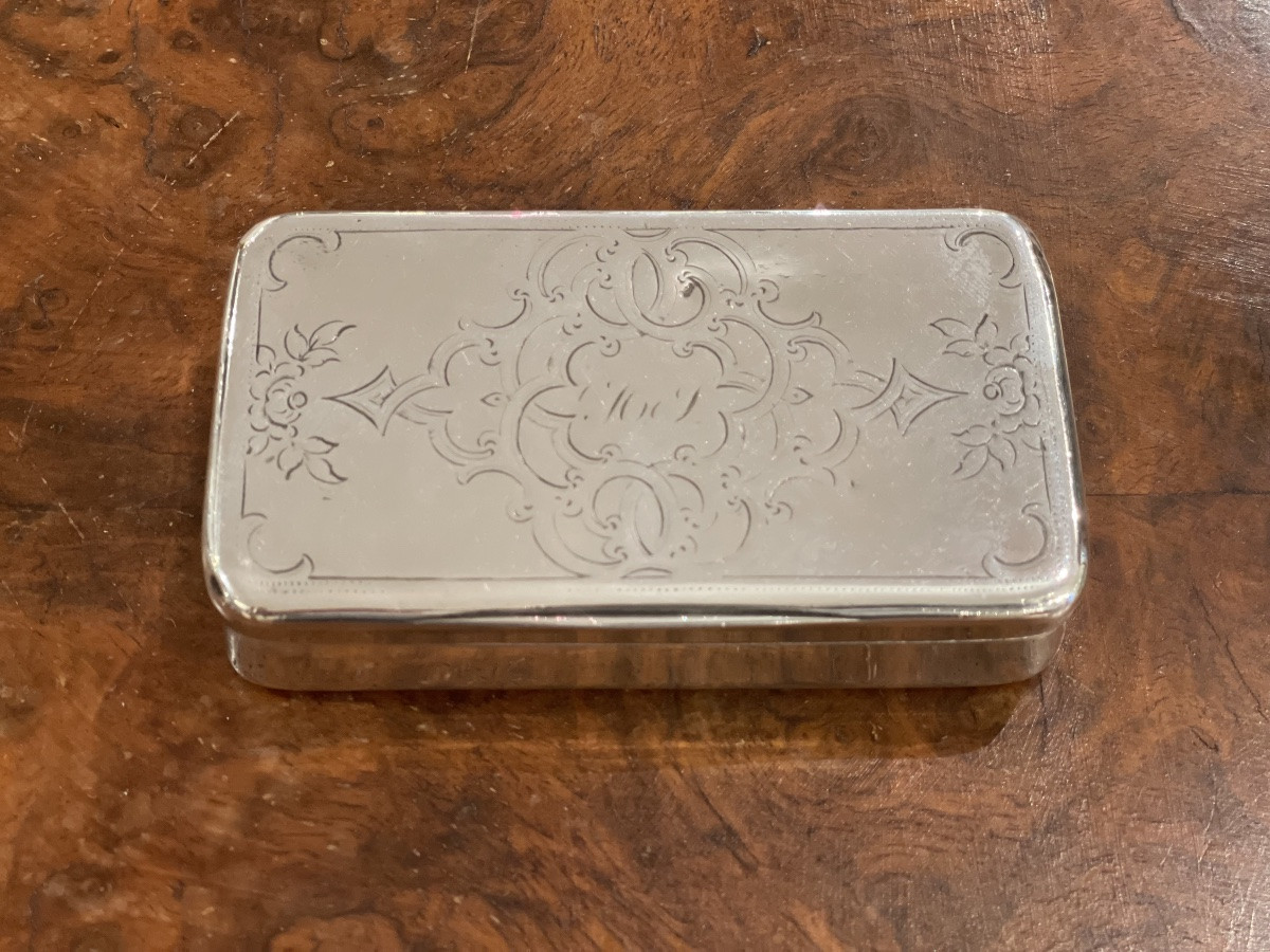 Grande tabatière ou boîte en argent Minerve 158gr-photo-1