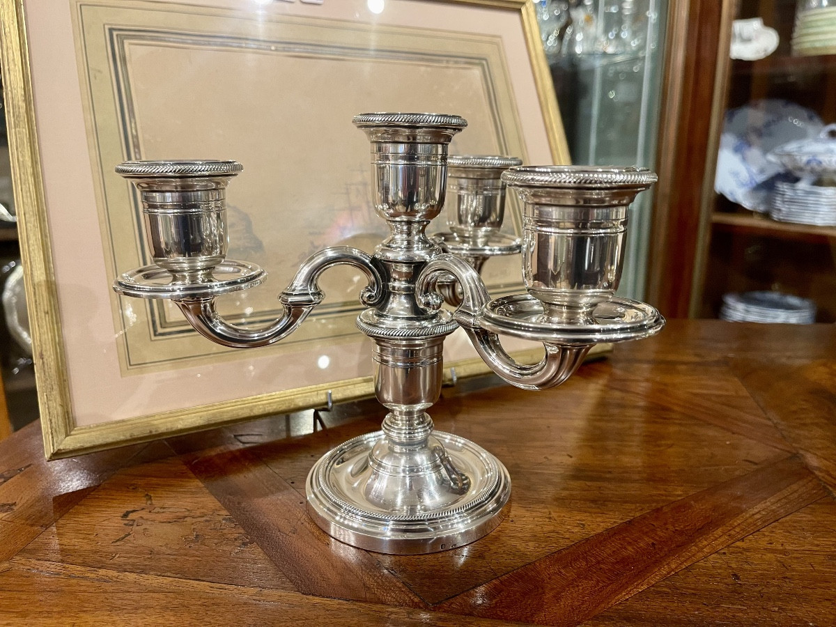 Tétard Silver Torch That Can Be Converted Into A 4-light Candelabra