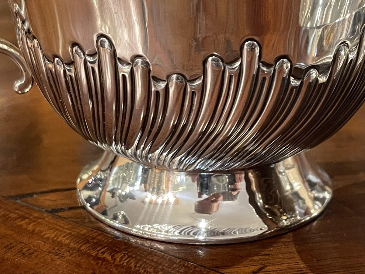 Sucrier couvert formant coupe argent massif anglais-photo-4