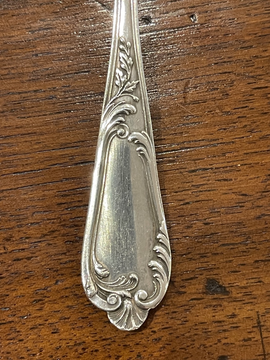 6 Small Spoons Louis XV Style Solid Silver Minerve-photo-3