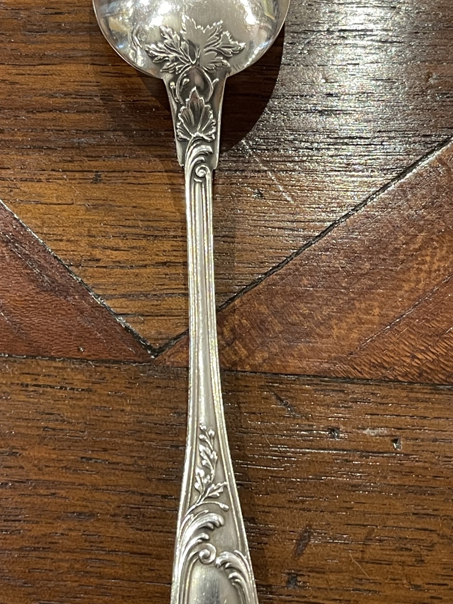 6 Small Spoons Louis XV Style Solid Silver Minerve-photo-5