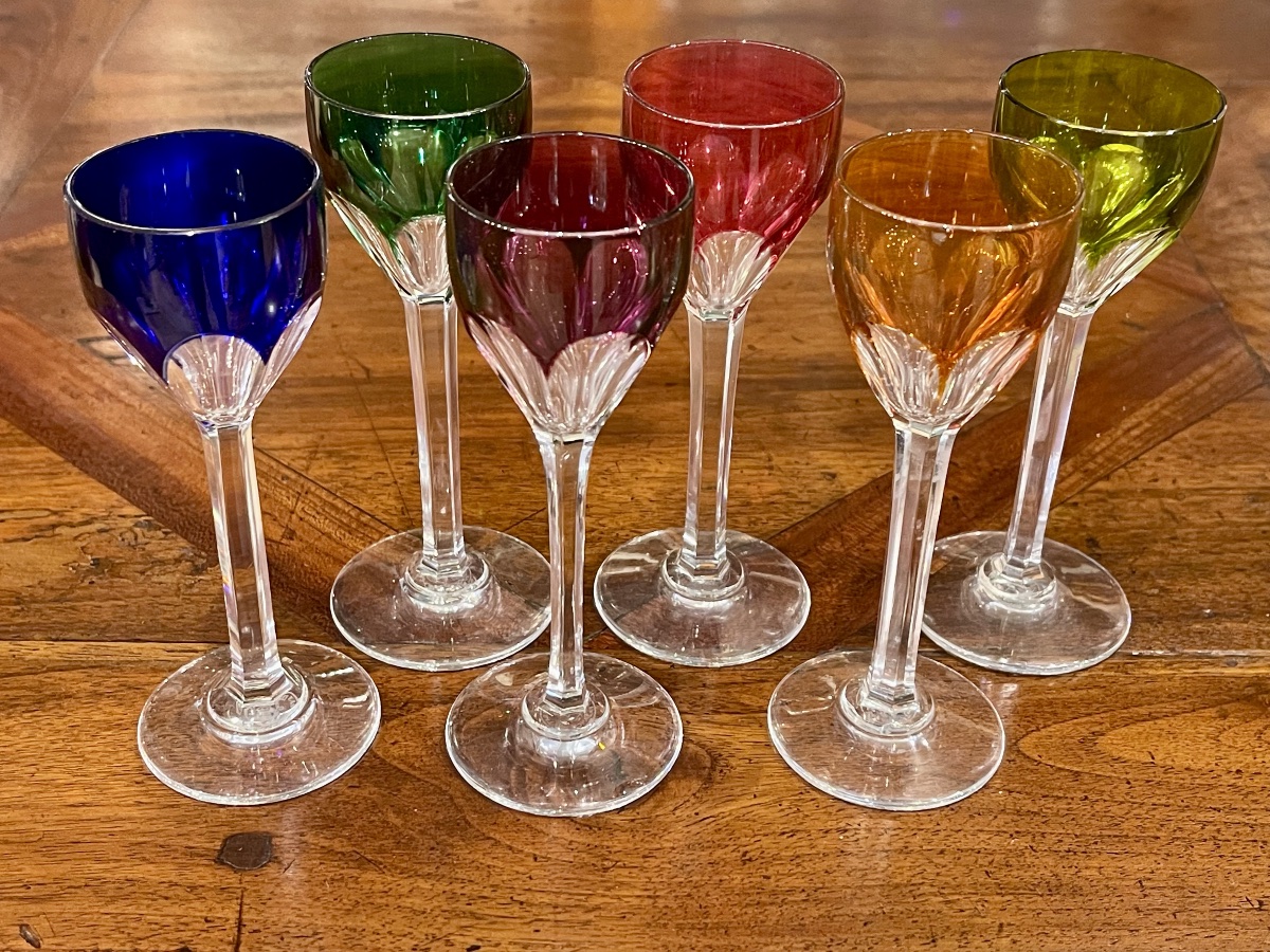 Baccarat 6 Génova Color Liqueur Glasses In Crystal