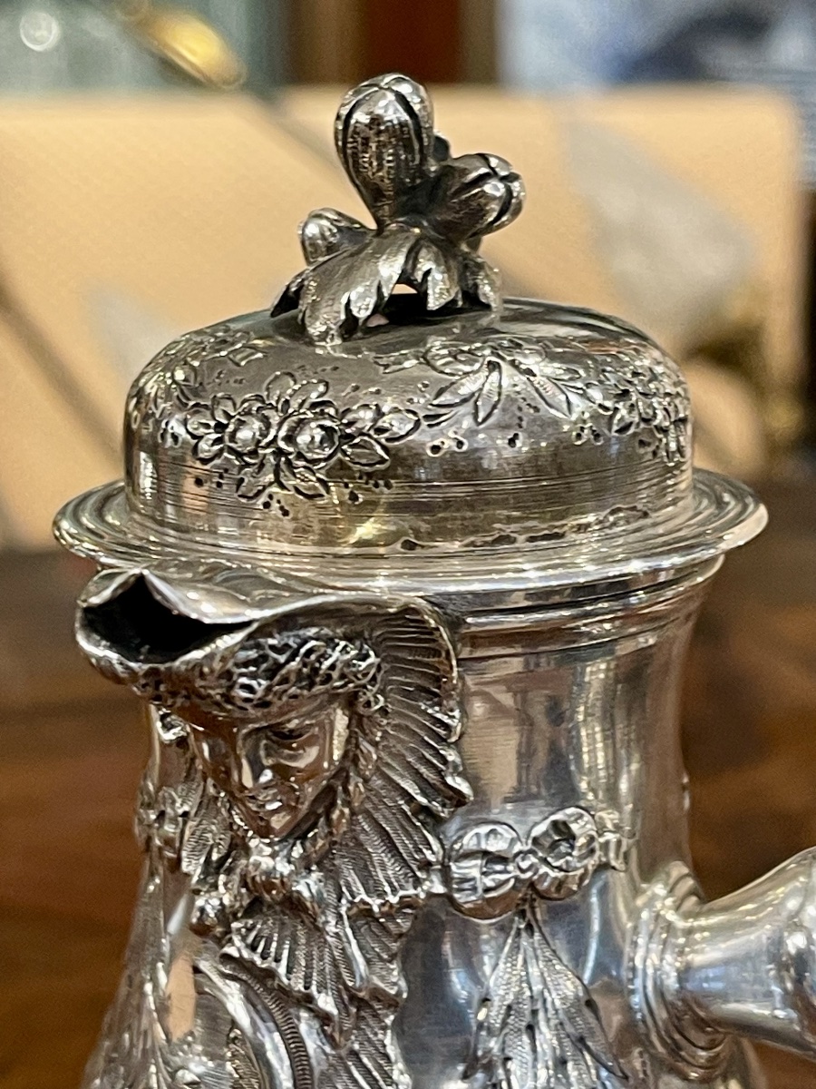 Silver Louis XV Coffee Service Rocaille égoïste Or Tête à Tête Sugar Bowl Creamer Coffee Pot-photo-2