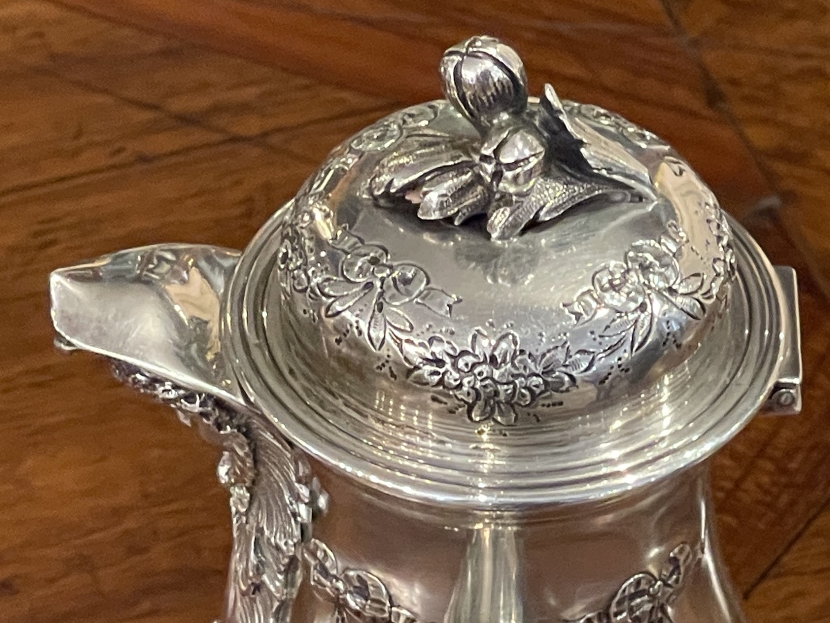 Silver Louis XV Coffee Service Rocaille égoïste Or Tête à Tête Sugar Bowl Creamer Coffee Pot-photo-8