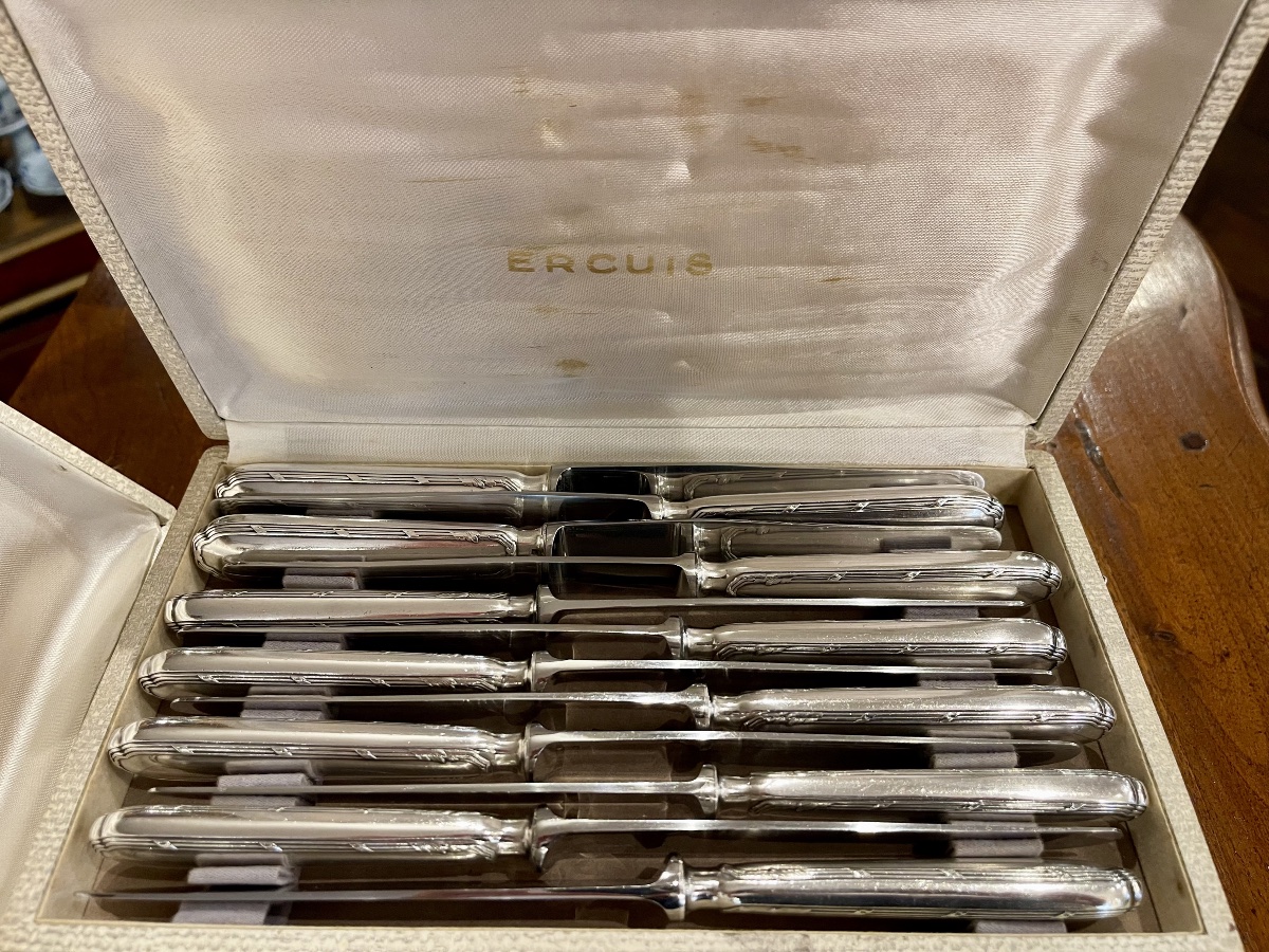 Ercuis Trianon Louis XVI Style Silver-plated Ribbon Cutlery Set-photo-1