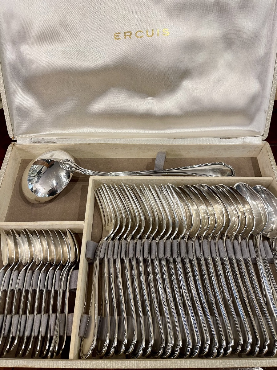 Ercuis Trianon Louis XVI Style Silver-plated Ribbon Cutlery Set-photo-2