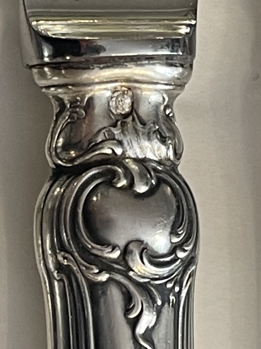 Couteaux de table argent Minerve par 11 style Louis XV -photo-3
