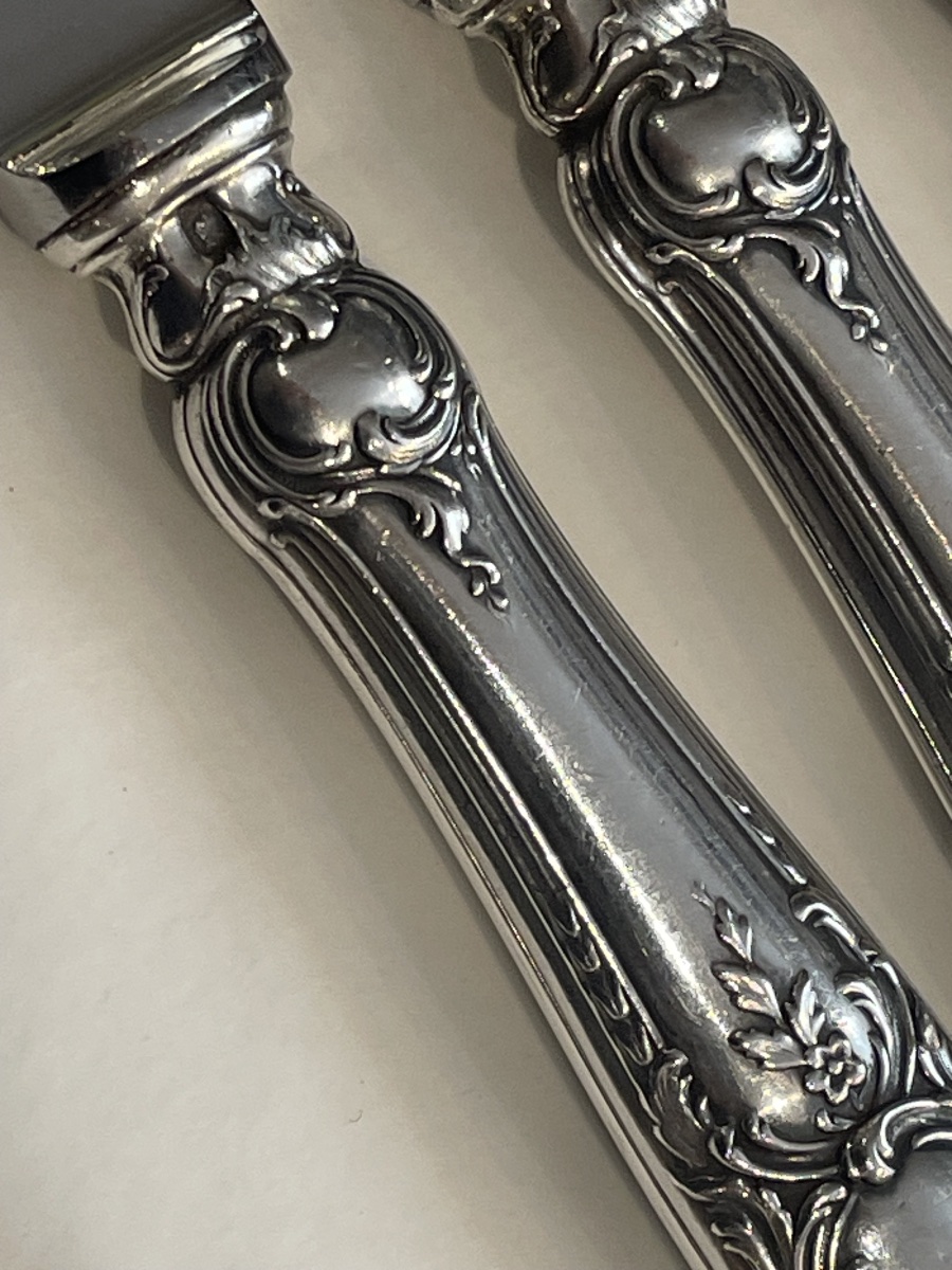 Couteaux de table argent Minerve par 11 style Louis XV -photo-6