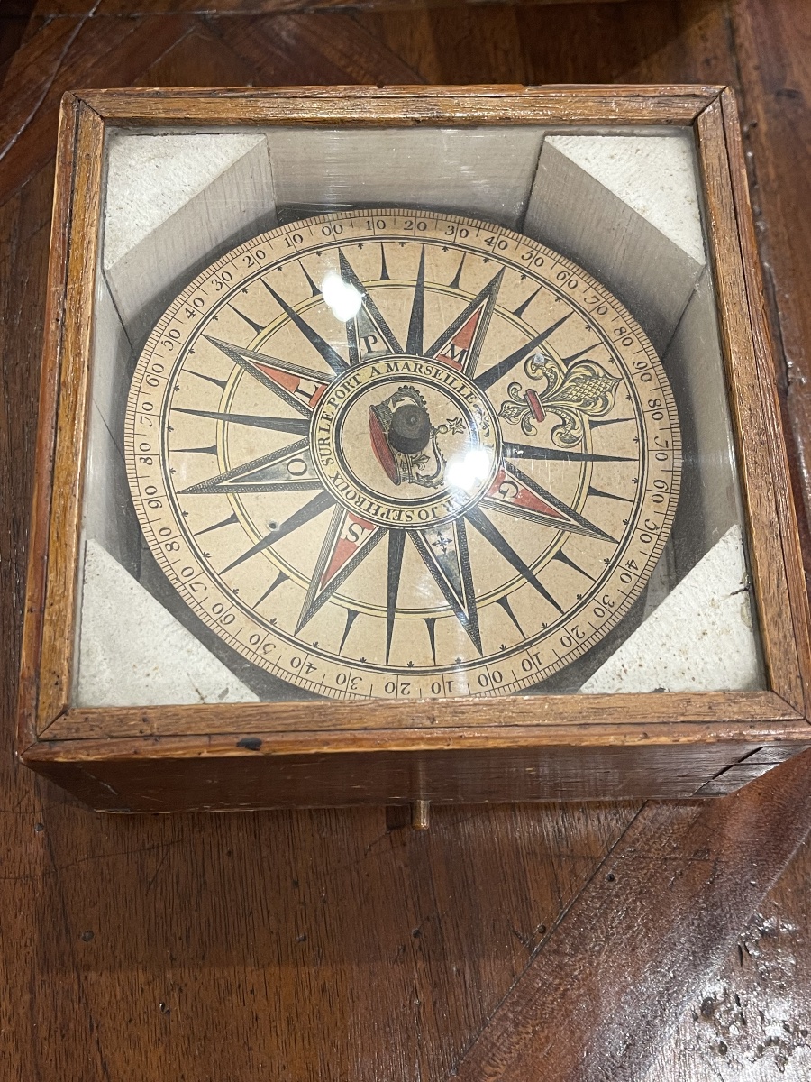 Joseph Roux Nautical Compass At The Port Of Marseille, 18th Century-photo-3