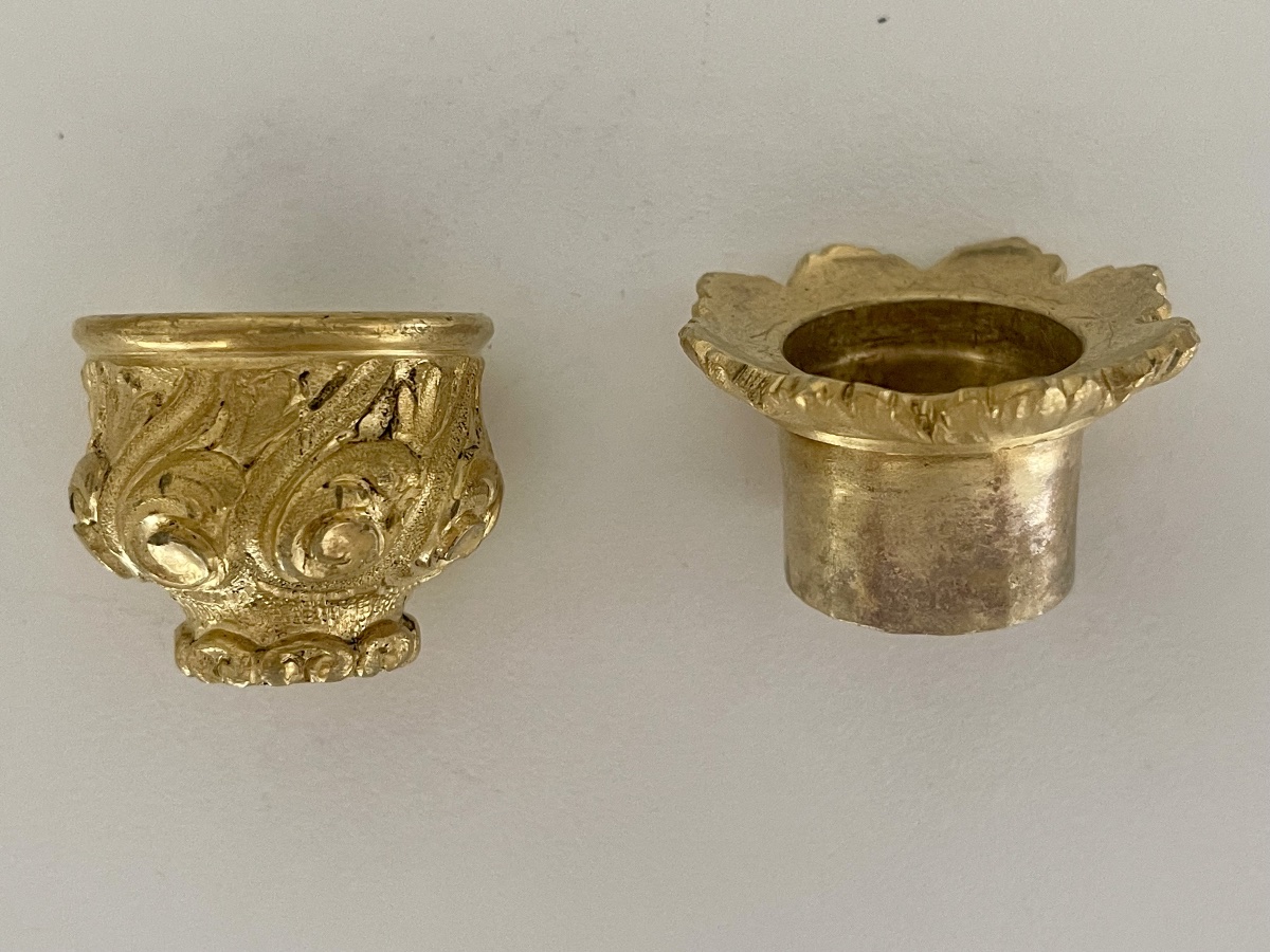 Pair Of Small Gilded Bronze Candlesticks In The Louis XV Rocaille Style -photo-1