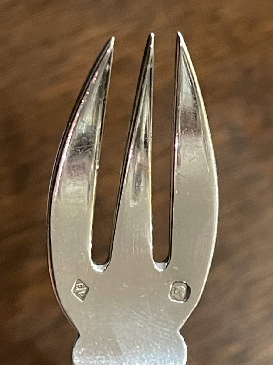 Puiforcat Solid Silver Butter Knife And Appetizer Fork With Gadroons-photo-4