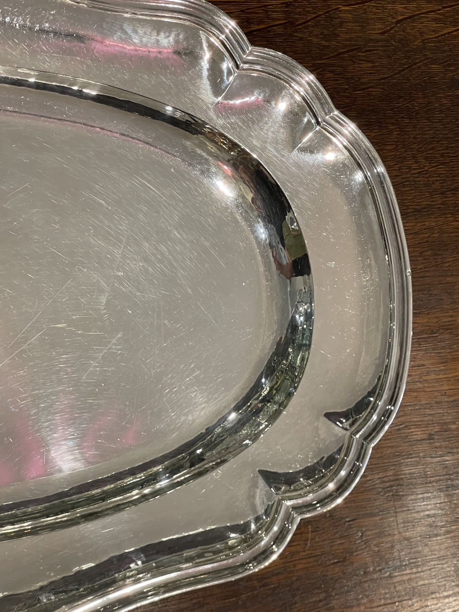 Plat ovale filet argent Minerve 1.2kg Auger à Paris-photo-4