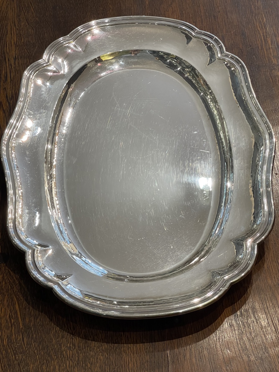 Plat ovale filet argent Minerve 1.2kg Auger à Paris-photo-3
