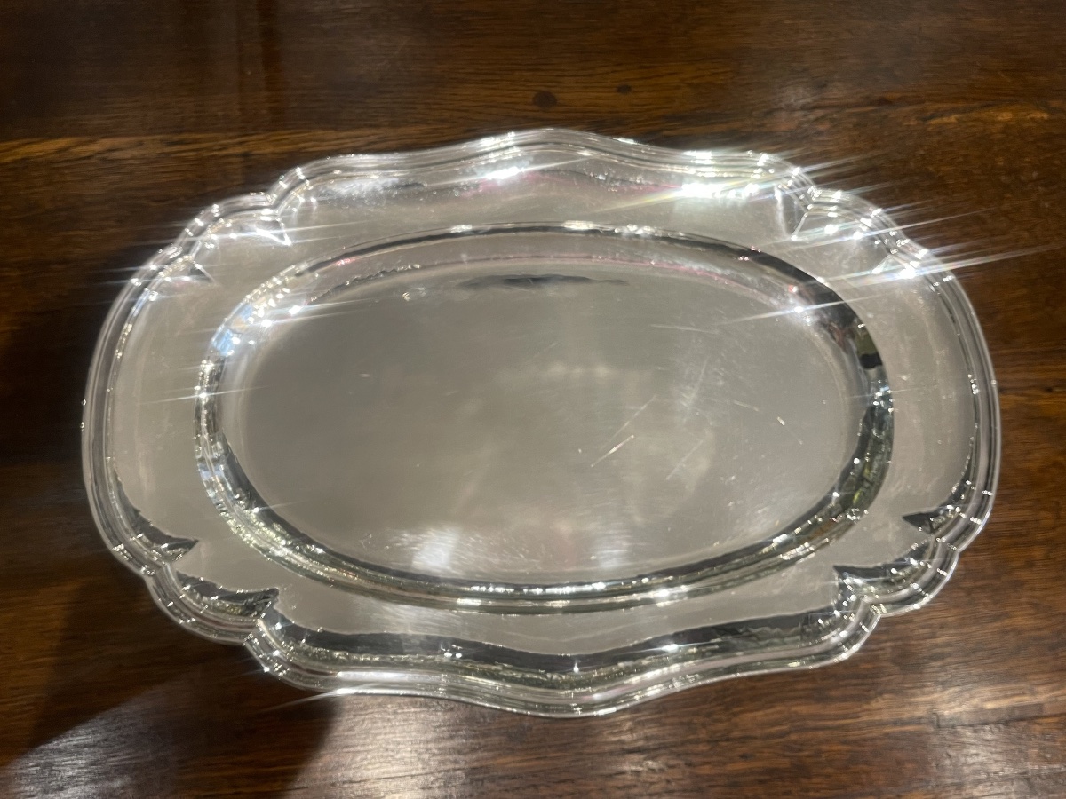 Plat ovale filet argent Minerve 1.2kg Auger à Paris