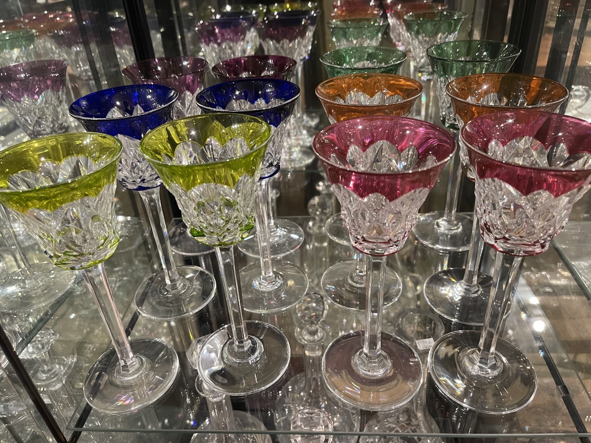 Baccarat Set Of 12 Rhomer-colored Crystal Wine Glasses, Similar To The Beaufort Model-photo-5