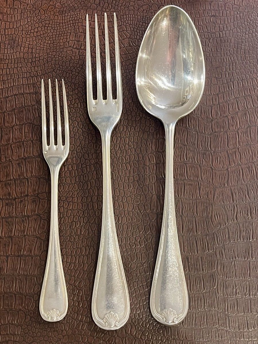 Christofle "coquille Marot" Silver-plated Metal Cutlery Set -photo-1