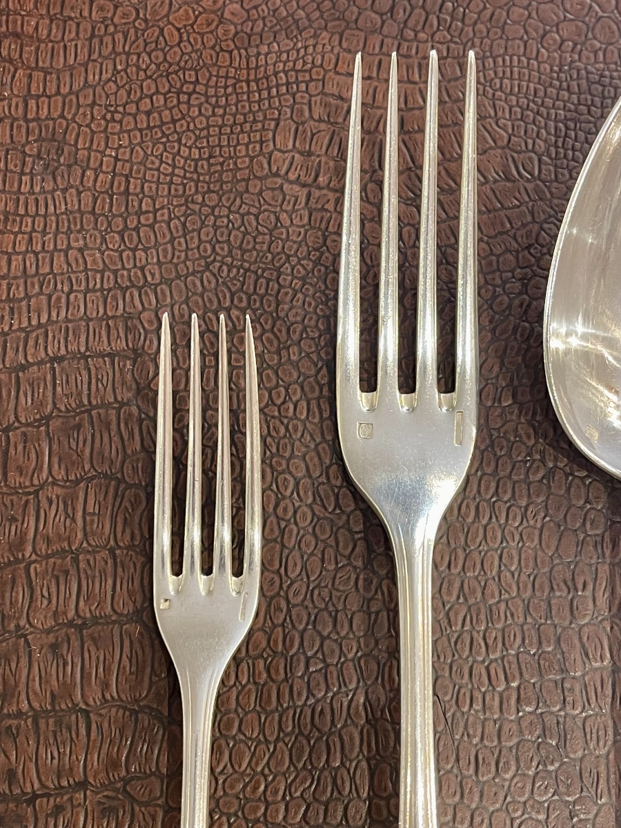 Christofle "coquille Marot" Silver-plated Metal Cutlery Set -photo-2