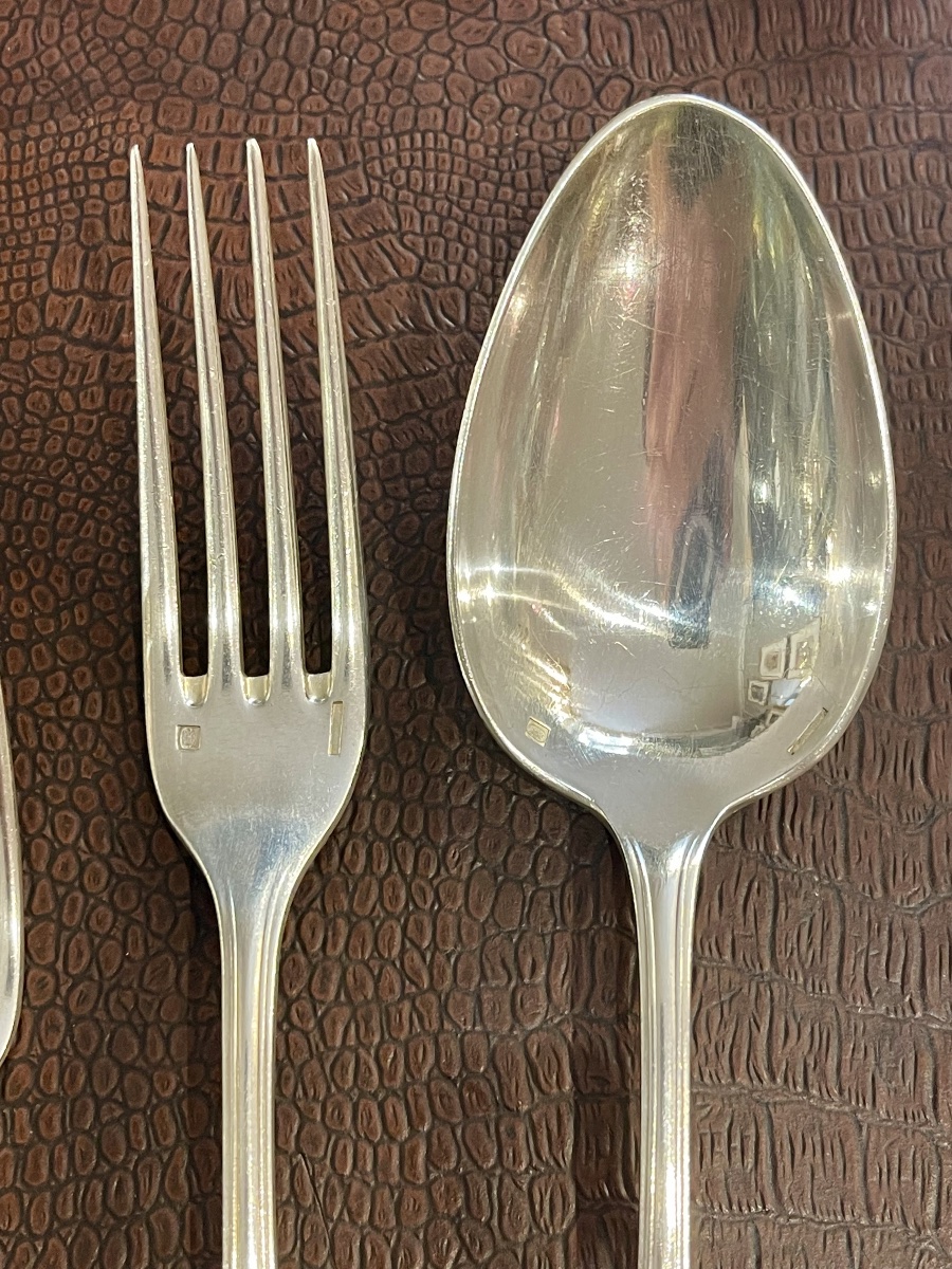 Christofle "coquille Marot" Silver-plated Metal Cutlery Set -photo-3
