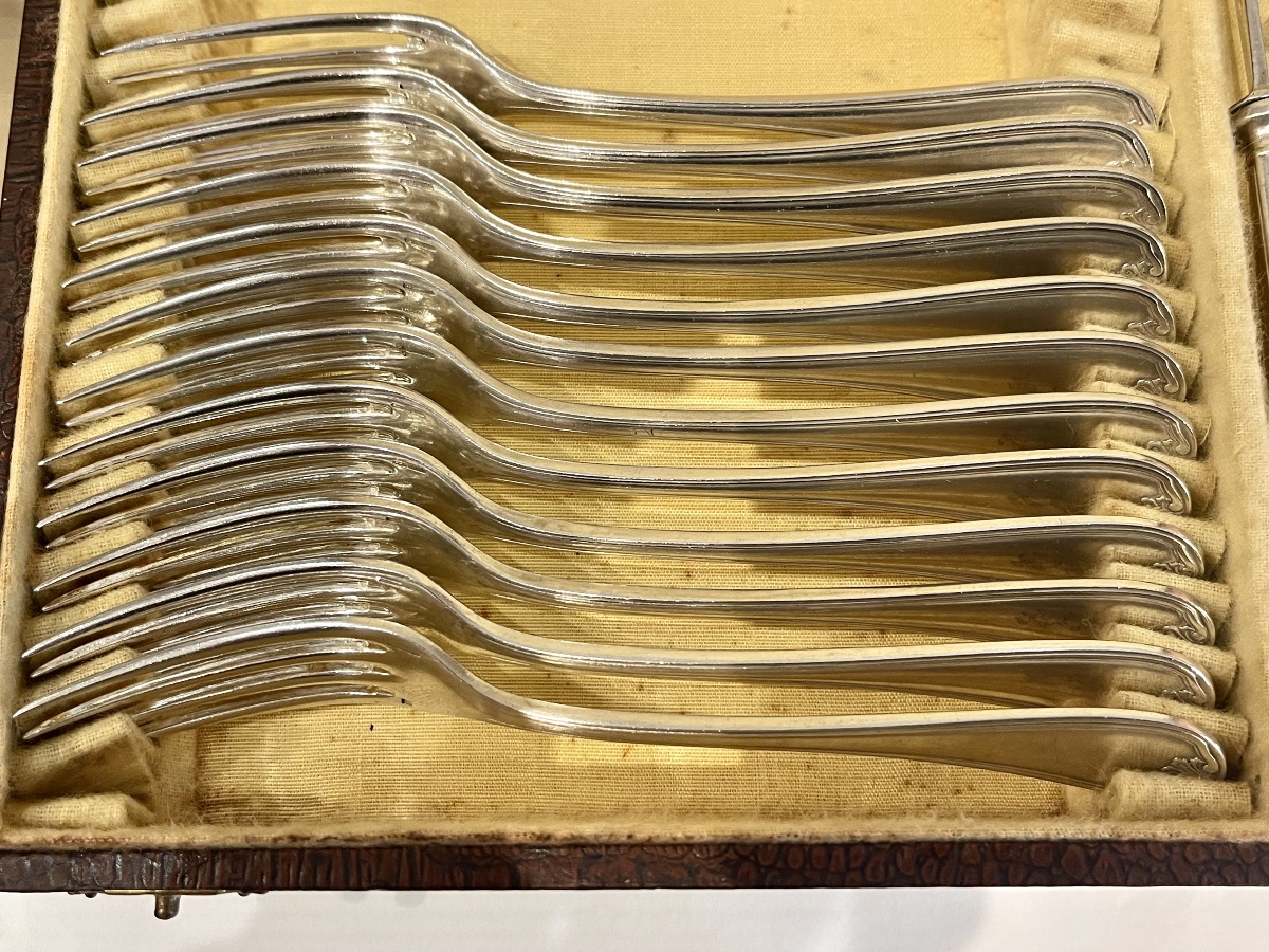 Christofle "coquille Marot" Silver-plated Metal Cutlery Set -photo-5