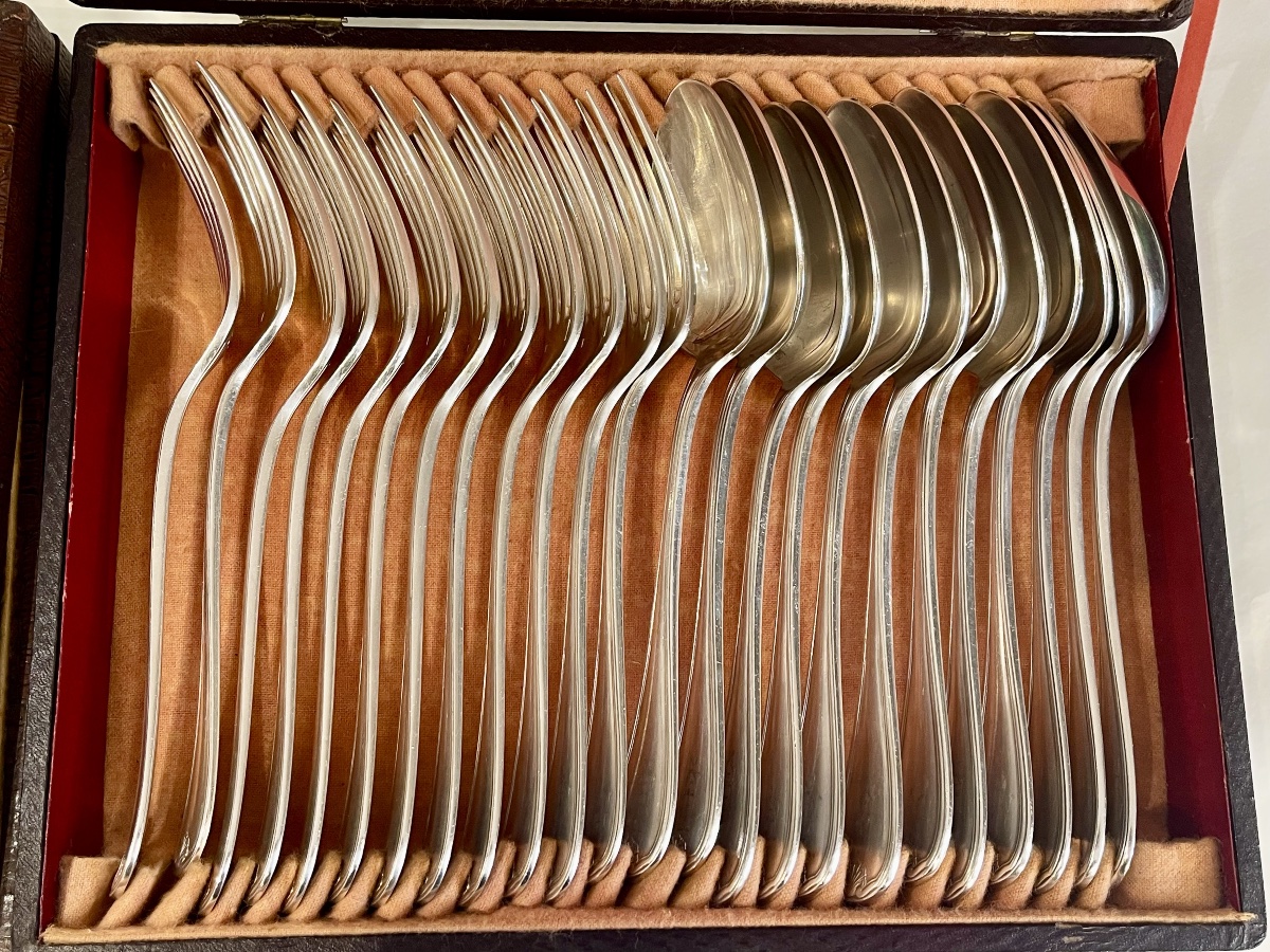Christofle "coquille Marot" Silver-plated Metal Cutlery Set -photo-8