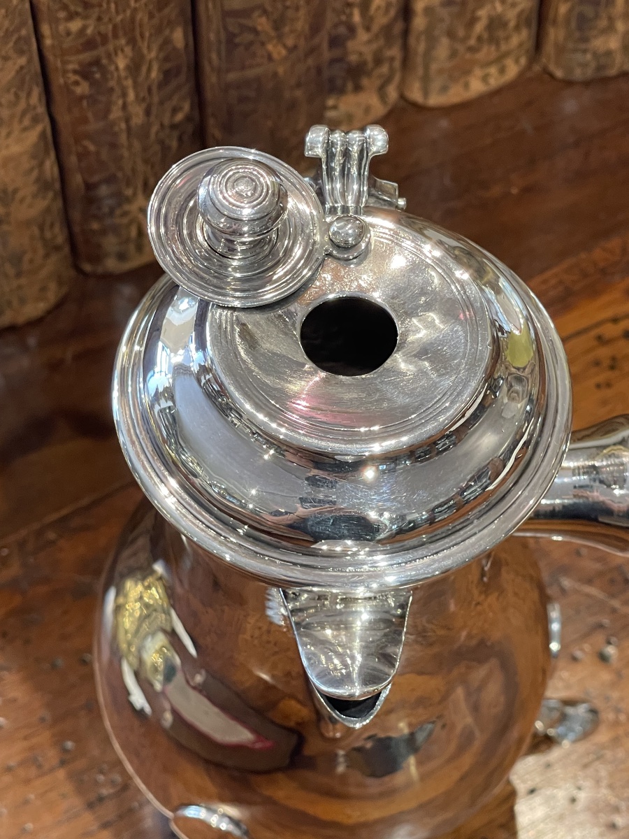 18th-century Marseille Chocolate Pot, Solid Silver -photo-4