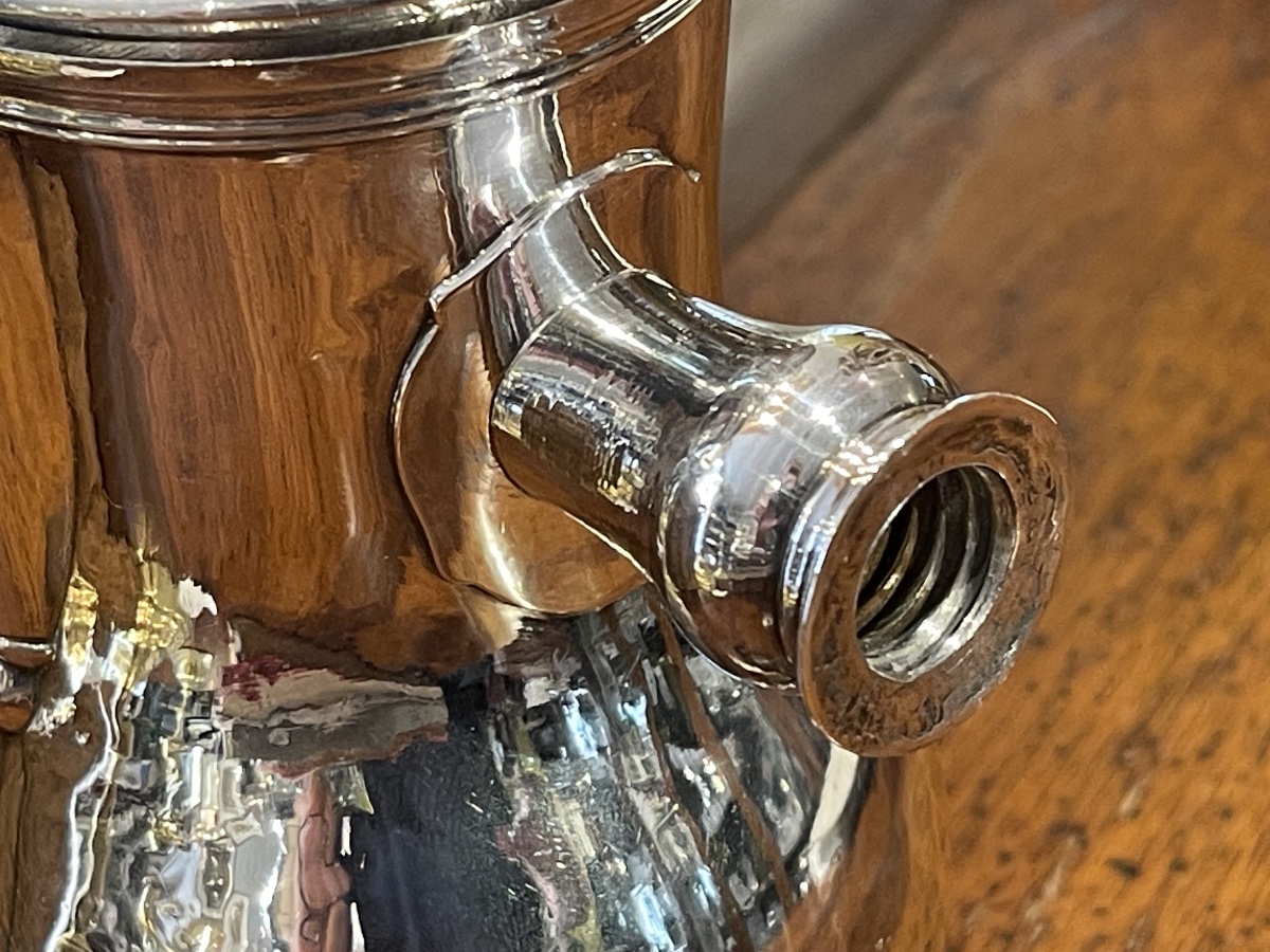 18th-century Marseille Chocolate Pot, Solid Silver -photo-1
