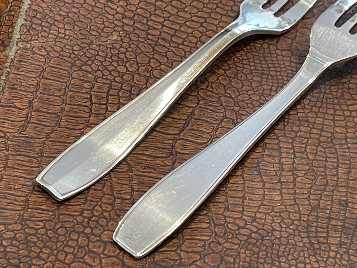 Christofle Atlas 12 Art Deco Silver-plated Metal Cake Forks-photo-2
