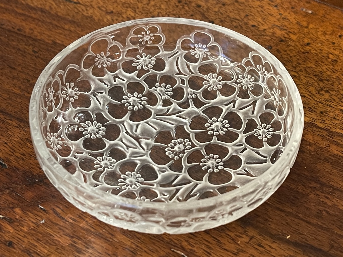 René Lalique "emiliane" Round Glass Box, Circa 1920-photo-4