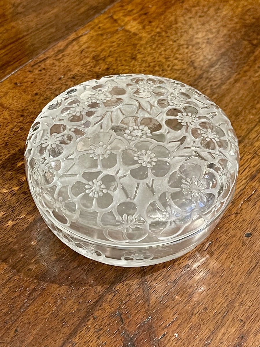 René Lalique "emiliane" Round Glass Box, Circa 1920-photo-4