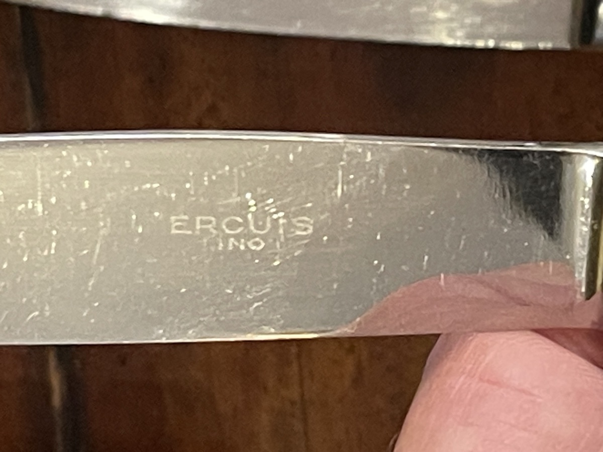 24 Ercuis Trianon-model Crossed-blade Knives, Silver-plated-photo-4