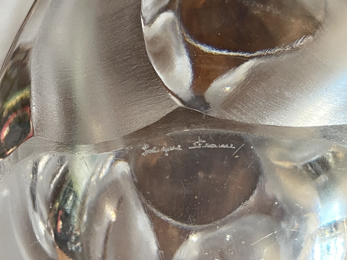 Large Lalique France "ingrid" Crystal Vase -photo-2