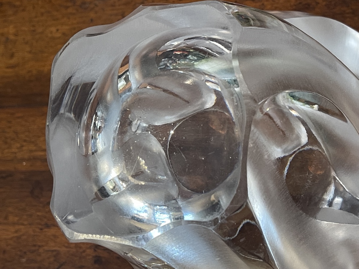 Large Lalique France "ingrid" Crystal Vase -photo-2