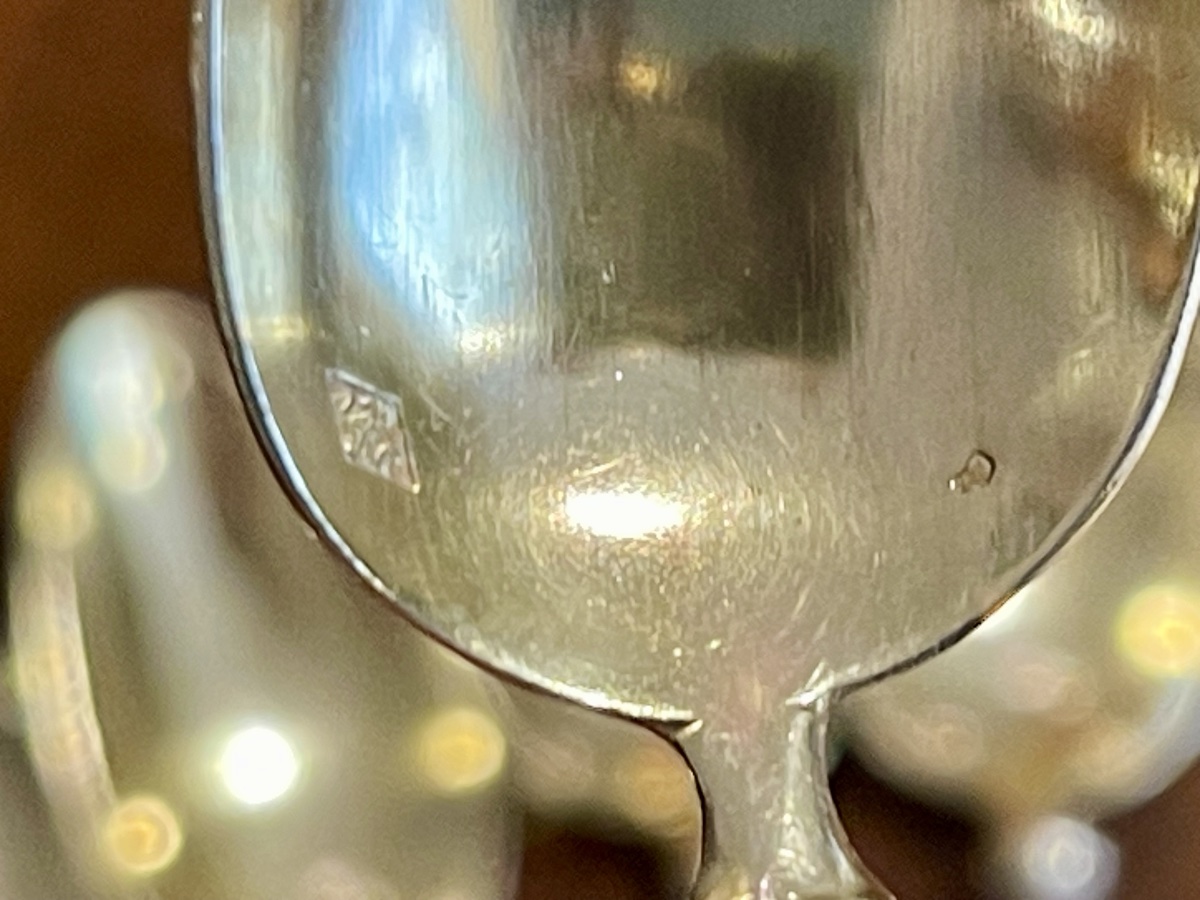 12 Solid Silver And Vermeil Teaspoons In A Box Featuring A Count's Crown-photo-7